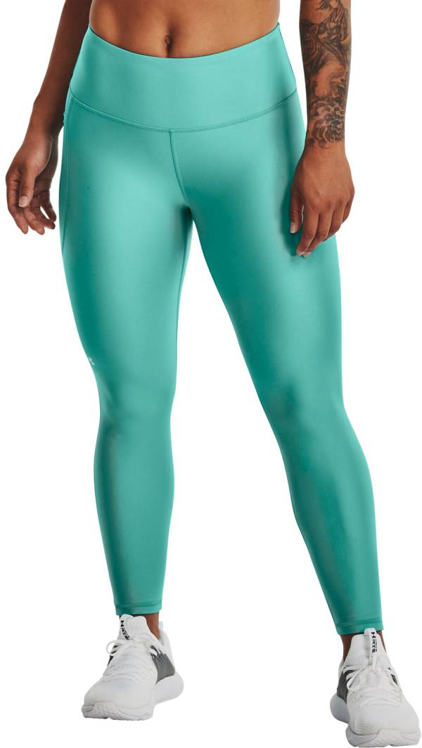 アンダーアーマー レディース レギンス Under Armour Women's HeatGear High Rise No-Slip Waistband 7/8 Leggings - Neptune/Sea Mist