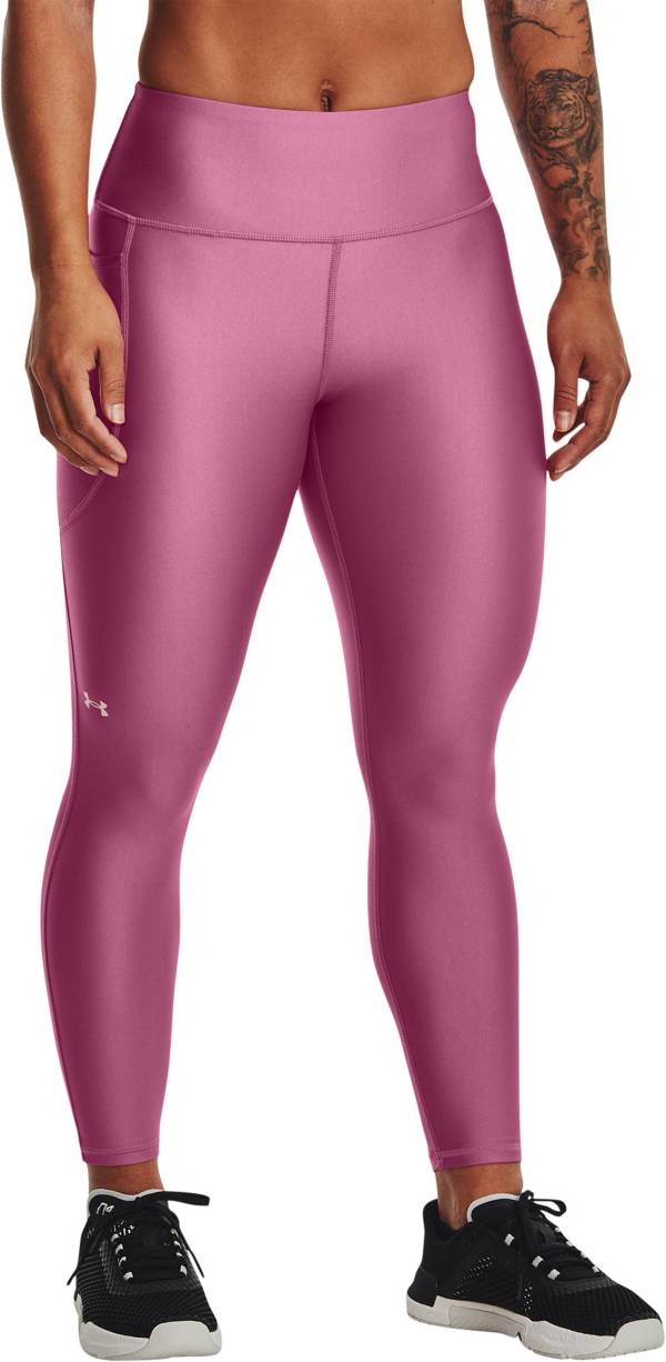 アンダーアーマー レディース レギンス Under Armour Women's HeatGear High Rise No-Slip Waistband 7/8 Leggings - Pace Pink