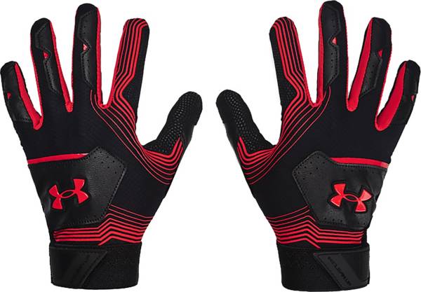 アンダーアーマー キッズ バッティンググローブ Under Armour Youth Clean Up Batting Gloves - Black/Red