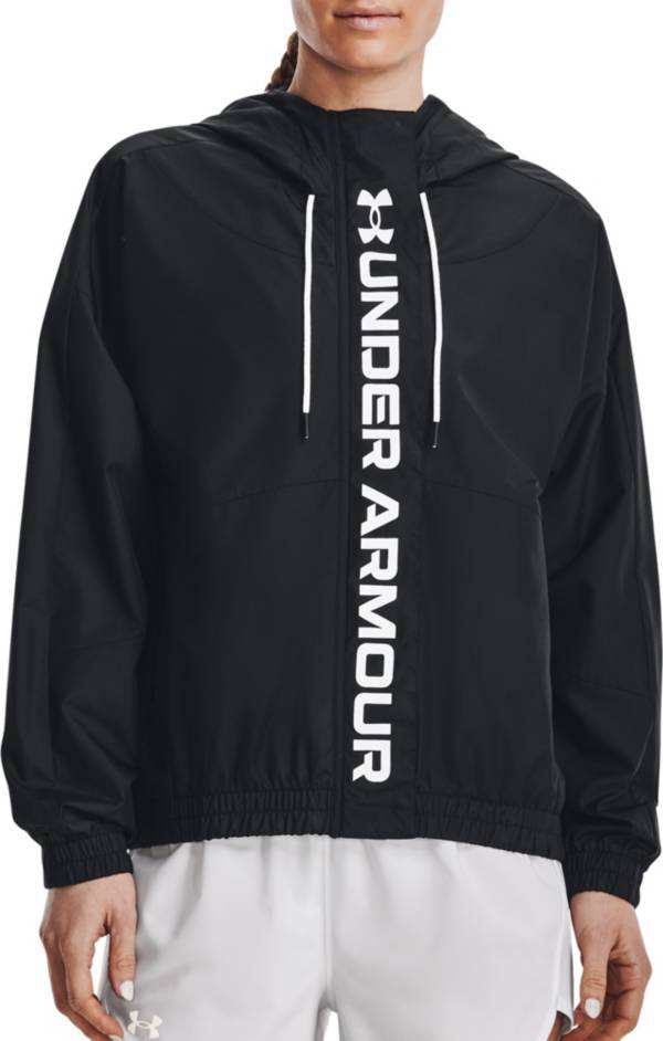 アンダーアーマー レディース ウィンドブレーカー Under Armour Women's Rush Woven Hooded Zip Jacket - Black