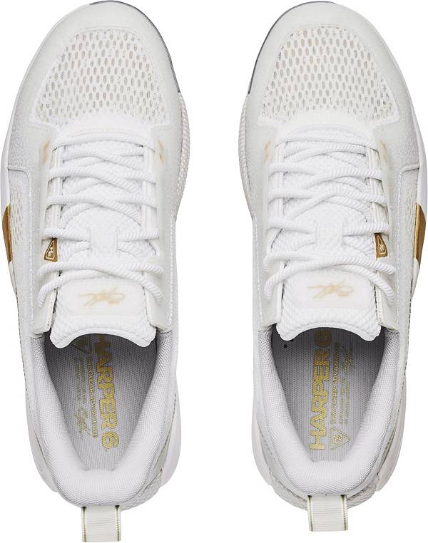 アンダーアーマー メンズ 野球 スパイク Under Armour Men's Harper 6 Metal Baseball Cleats - White/Grey