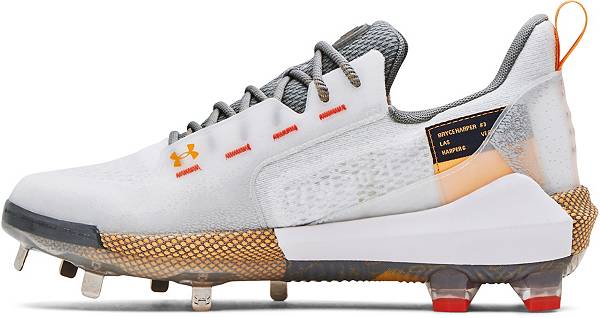 アンダーアーマー メンズ 野球 スパイク Under Armour Men's Harper 6 PE Metal Baseball Cleats - White/Orange