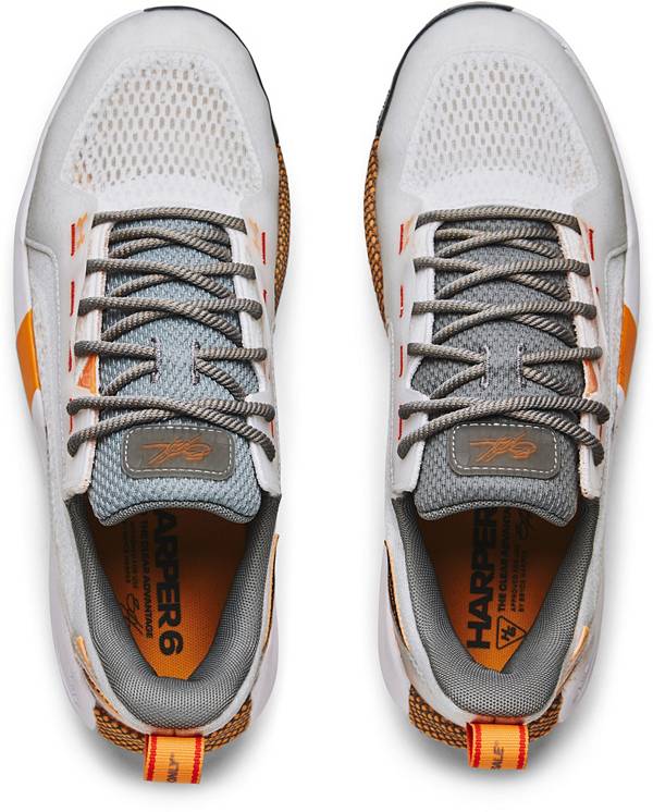 アンダーアーマー メンズ 野球 スパイク Under Armour Men's Harper 6 PE Metal Baseball Cleats - White/Orange