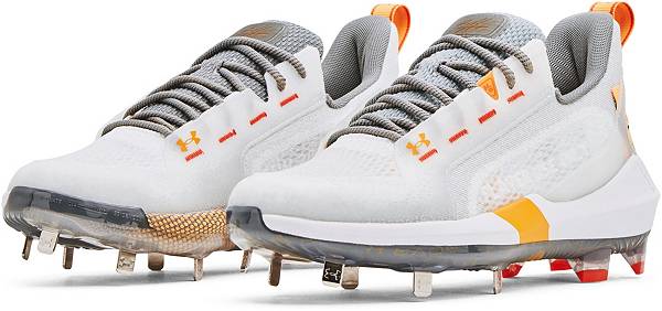 アンダーアーマー メンズ 野球 スパイク Under Armour Men's Harper 6 PE Metal Baseball Cleats - White/Orange