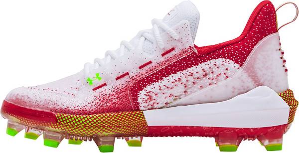アンダーアーマー メンズ 野球 スパイク Under Armour Men's Harper 6 Elite TPU Baseball Cleats - White/Red