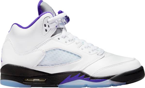 ジョーダン キッズ バッシュ Jordan Kids' GS Air Jordan 5 Retro - White/Purple/Black 白 ホワイト バスケットシューズ ミニバス 子供 男の子 女の子