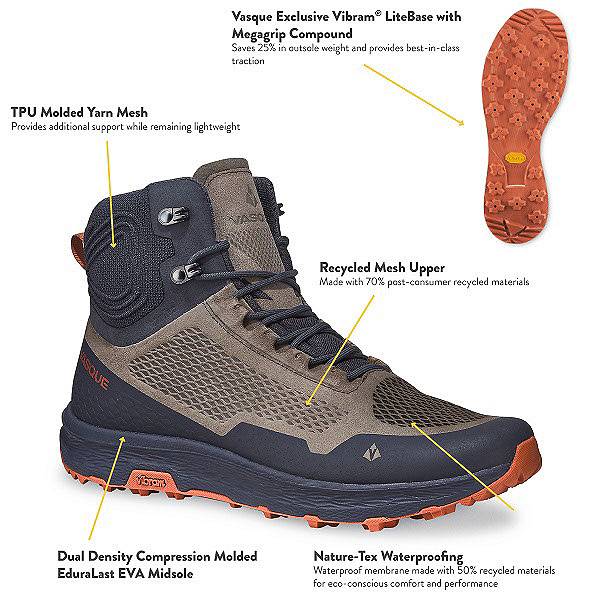 バスク メンズ ハイキングブーツ Vasque Men's Breeze LT NTX Hiking Boot - Walnut_2