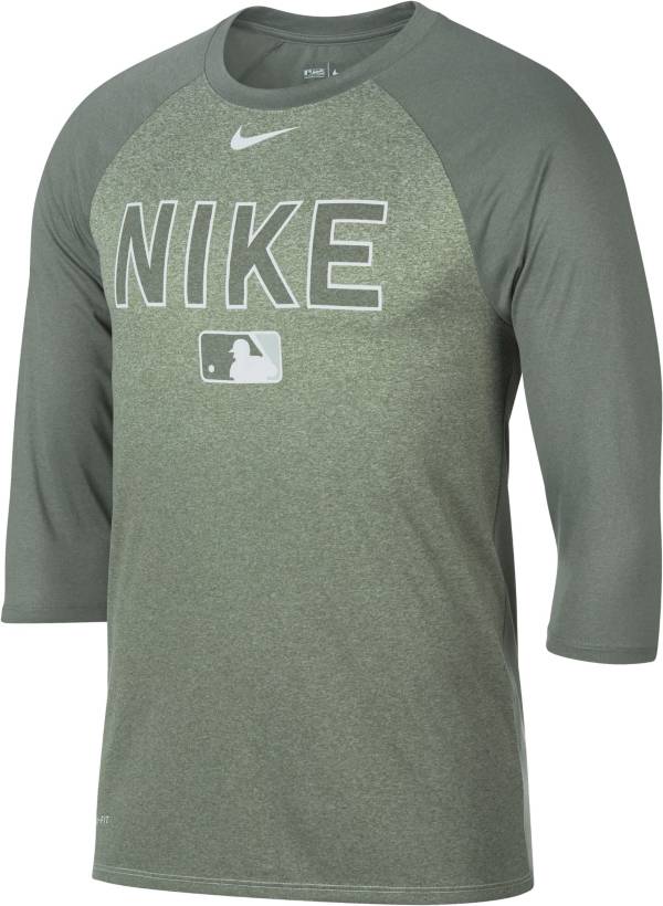 ナイキ メンズ 野球 ラグランTシャツ Nike Men's Legend Raglan 3/4-Sleeve Baseball Shirt - Light Grey