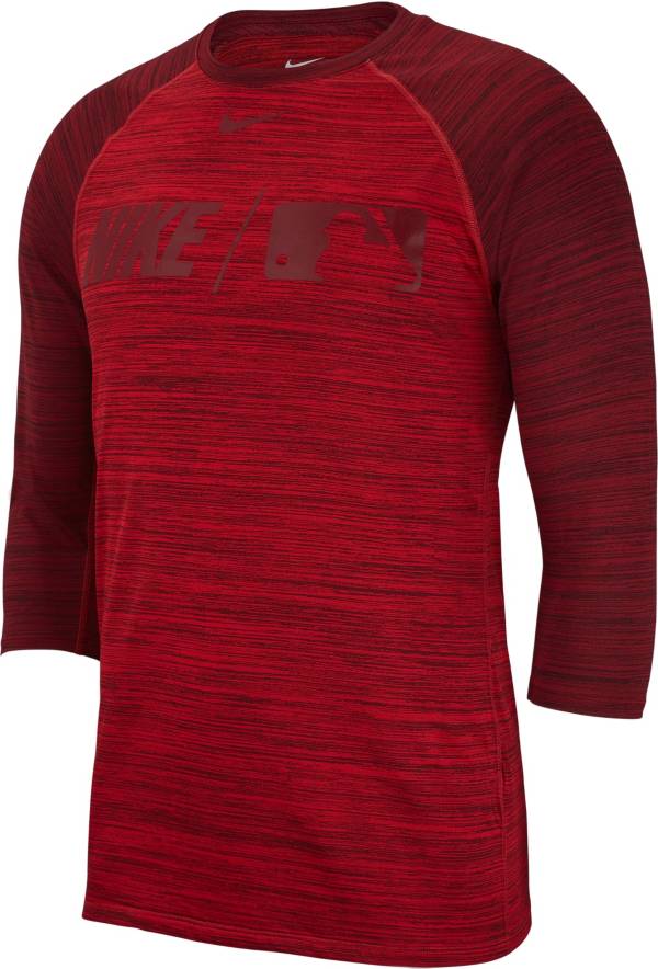 ナイキ メンズ 野球 Tシャツ Nike Men's Dry MLB 3/4 Sleeve Baseball T-Shirt - UniversityRed/TeamCrimson