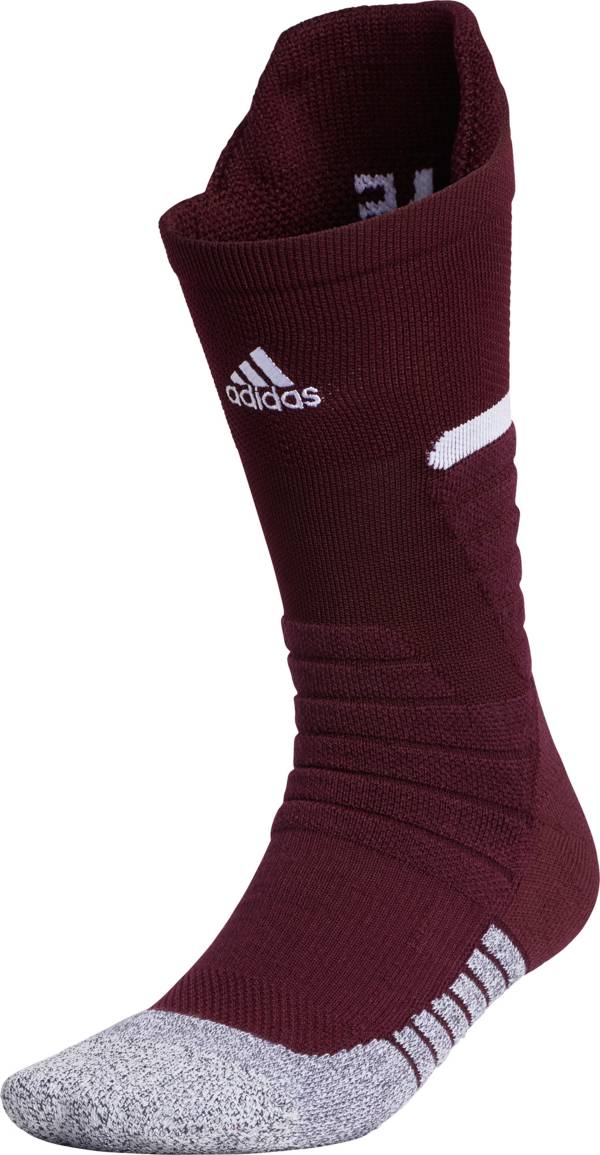 アディダス メンズ ソックス Men's adizero Football Crew Socks - Team Maroon/White