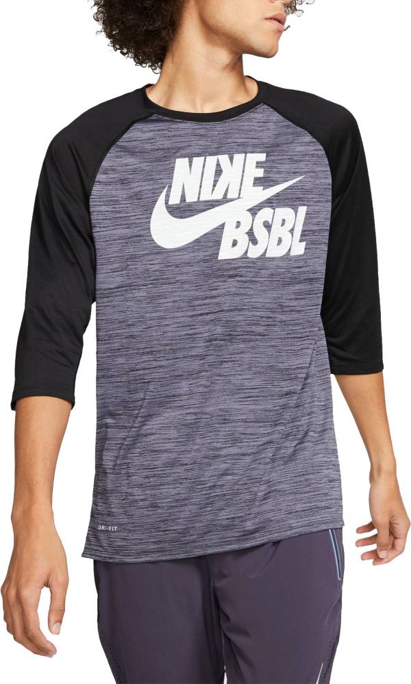 ナイキ メンズ 野球 Tシャツ Nike Men's Velocity Legend 3/4 Sleeve Baseball Top - Black