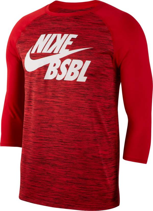ナイキ メンズ 野球 Tシャツ Nike Men's Velocity Legend 3/4 Sleeve Baseball Top - University Red