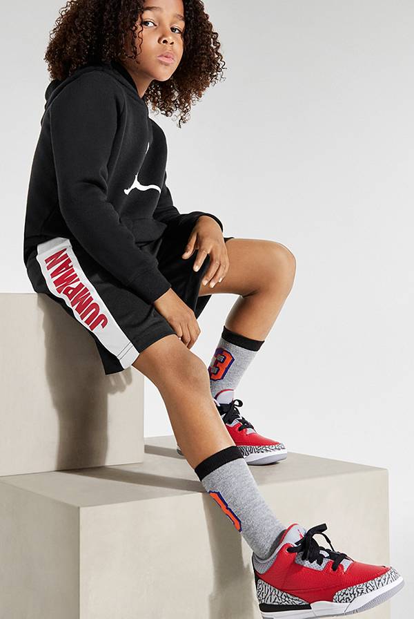 ジョーダン キッズ バッシュ Jordan Retro 3 GS スニーカー Fire Red/Cement Grey/Black_2