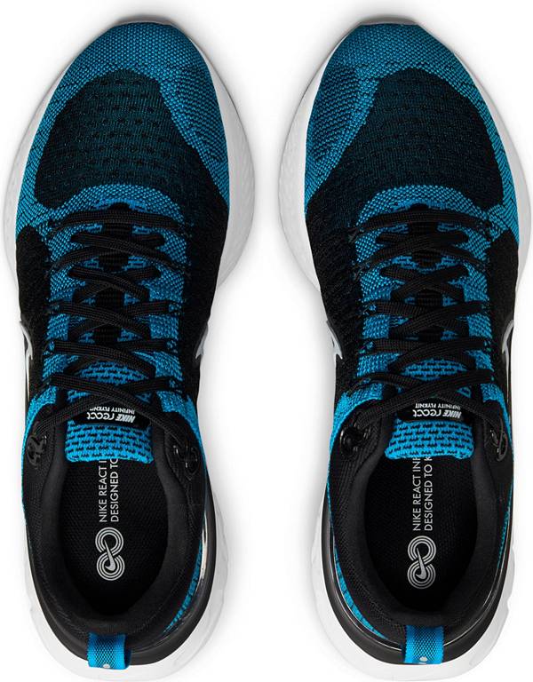 ナイキ メンズ ランニングシューズ Nike Men's React Infinity Run Flyknit 2 Running Shoes　- Black/Blue_3