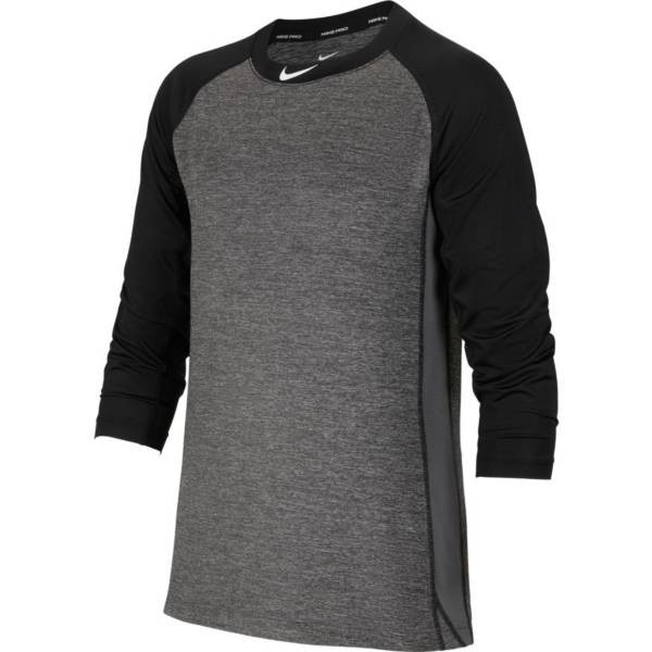 ナイキ キッズ 野球 ラグランTシャツ Nike Boys' Baseball Pro Cool Raglan Tee - Black/Greyの通販は