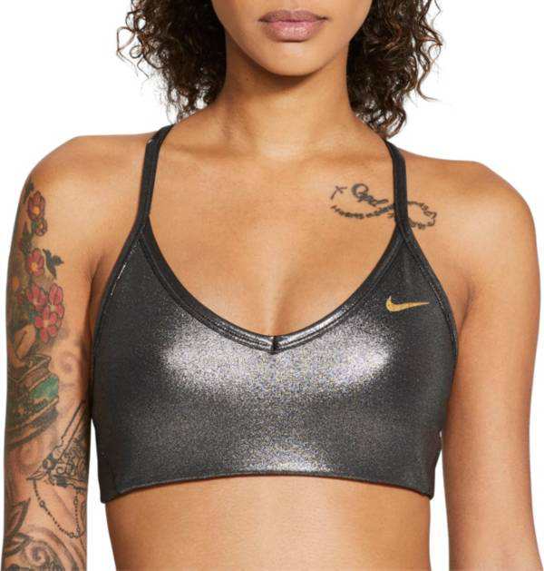 ナイキ レディース スポーツブラ Nike Women's Indy Icon Clash Light Support Shimmer Sports Bra - Black