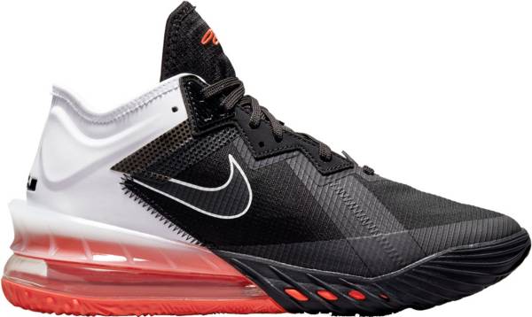ナイキ メンズ バッシュ Nike LeBron 18 Low Basketball Shoes - Black/White/Crimson