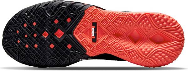 ナイキ メンズ バッシュ Nike LeBron 18 Low Basketball Shoes - Black/White/Crimson