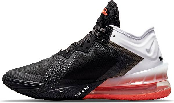 ナイキ メンズ バッシュ Nike LeBron 18 Low Basketball Shoes - Black/White/Crimson