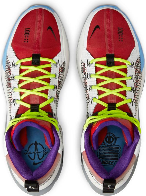 ナイキ メンズ バッシュ Nike Air Zoom G.T. Jump Basketball Shoes - White/Grey/Blue