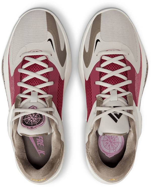 ナイキ メンズ バッシュ Nike Zoom Freak 4 Basketball Shoes - Light Bone/Moon Fossil/Sweet Beet_3