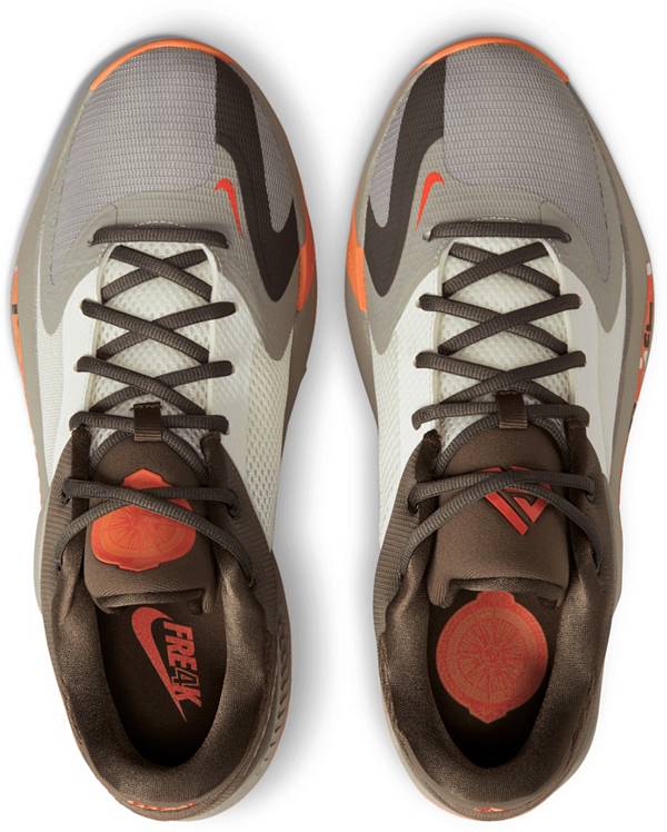 ナイキ メンズ バッシュ Nike Zoom Freak 4 Basketball Shoes - Grey/Orange/Grey_3