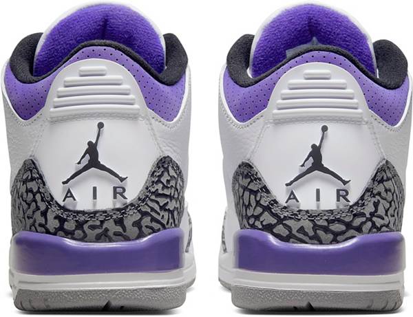 ジョーダン キッズ バッシュ Jordan Kids' GS Air Jordan 3 Retro - White/Black/Purple 白 ホワイト バスケットシューズ ミニバス 子供 男の子 女の子 ジョーダン キッズ バッシュ Jordan Kids´ GS Air Jordan 3 Retro