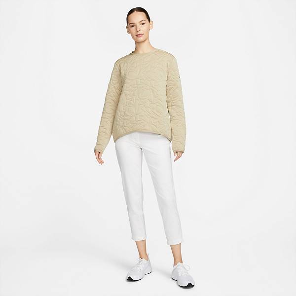 ナイキ レディース スウェットシャツ Nike Women's Dri-FIT Mid-Layer Golf Pullover - Limestone/Lt Orewood Brn_1