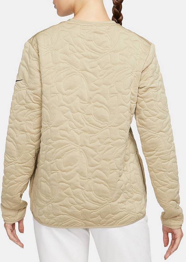 ナイキ レディース スウェットシャツ Nike Women's Dri-FIT Mid-Layer Golf Pullover - Limestone/Lt Orewood Brn_2