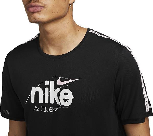 ナイキ メンズ Tシャツ 半袖 Nike Men's Dri-FIT Miler Dyed T-Shirt - Black