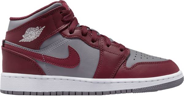 ジョーダン キッズ バッシュ Jordan Kids' GS Air Jordan 1 Mid - Red/White/Grey 赤 レッド バスケットシューズ ミニバス 子供 男の子 女の子