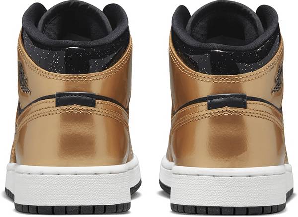 ジョーダン キッズ バッシュ Jordan Kids' GS Air Jordan 1 Mid SE - Black/Metallic Gold/White 黒 ブラック バスケットシューズ ミニバス 子供 男の子 女の子_4