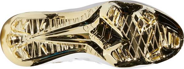 アディダス メンズ 野球 シューズ スパイク adidas Afterburner 7 Gold Metal Baseball Cleats - White/Gold_1