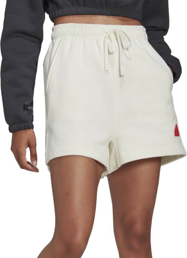 アディダス レディース ハーフパンツ adidas Women's New Sportswear Fleece Shorts - Off White