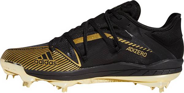 アディダス メンズ 野球 シューズ スパイク adidas Afterburner 7 Gold Metal Baseball Cleats - Black/Gold_3