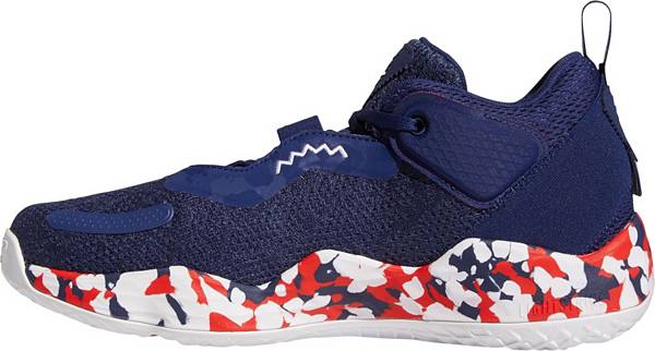 アディダス メンズ イシュー３ バッシュ adidas D.O.N. Issue #3 Basketball Shoes - Navy/White/Red_2