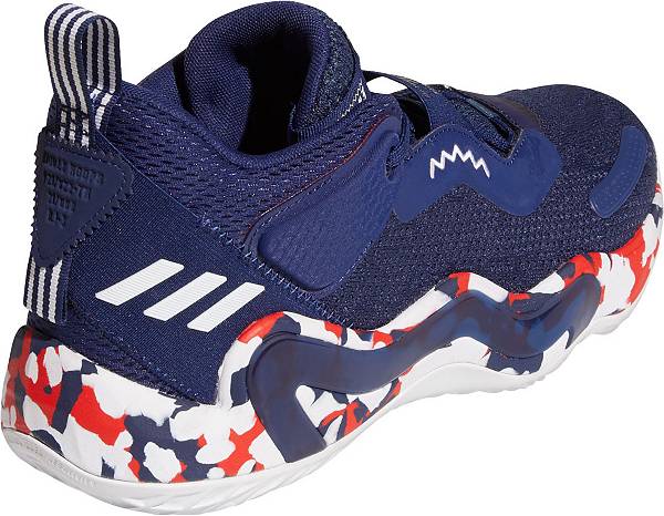 アディダス メンズ イシュー３ バッシュ adidas D.O.N. Issue #3 Basketball Shoes - Navy/White/Red_4