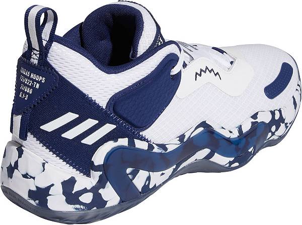 アディダス メンズ イシュー３ バッシュ adidas D.O.N Issue #3 Basketball Shoes - White/Navy/White_4