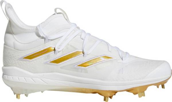 アディダス メンズ 野球 スパイク adidas Men's adizero Afterburner 9 NWV Metal Baseball Cleats - White/Gold