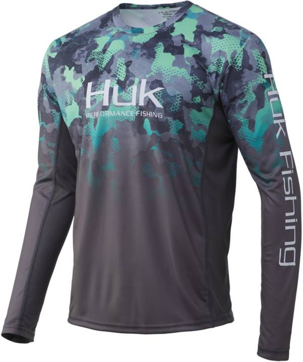 ハック メンズ Tシャツ 長袖 ロンT HUK Men's Icon X KC Refraction Camo Fade Long Sleeve Fishing Shirt - NEW SUPERIORの通販は