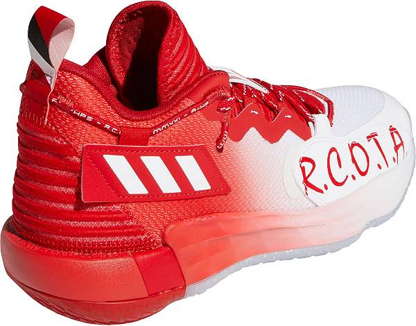 アディダス メンズ バッシュ adidas Dame 7 EXTPLY - White/Scarlet/Black_4