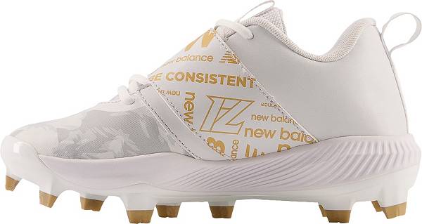 ニューバランス キッズ 野球 スパイク New Balance Kids' Lindor 1 TPU Baseball Cleats - White/Gold