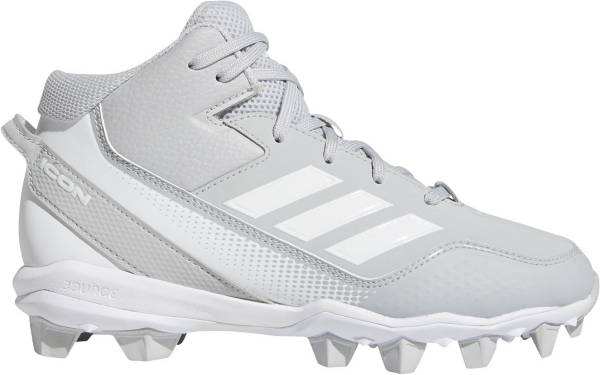 アディダス キッズ アイコン７ 野球 スパイク adidas Kids' Icon 7 Mid MD Baseball Cleats - Grey/White
