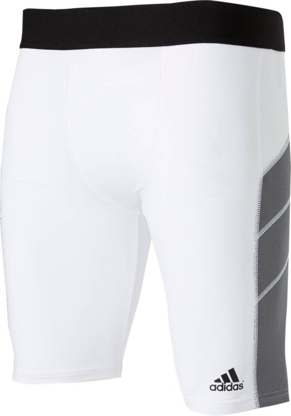 アディダス メンズ 野球 パワータイツ adidas Men's Triple Stripe Foam Sliding Shorts - White