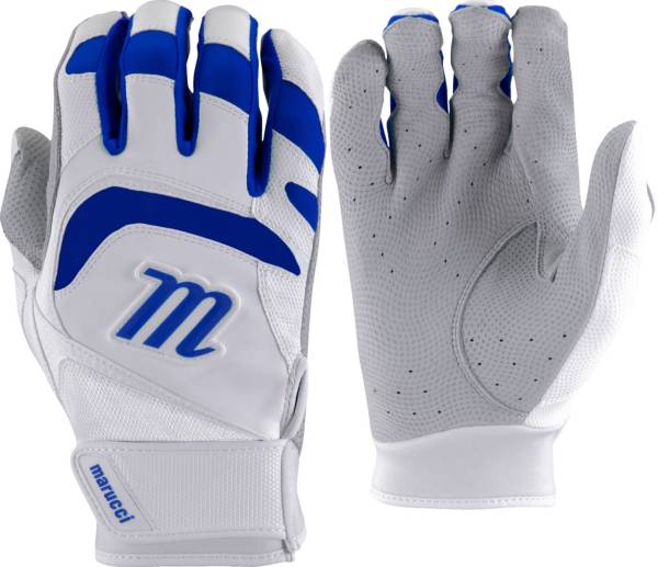 マルッチ メンズ バッティンググローブ Marucci Adult Signature 3 Batting Gloves - White/ Blue