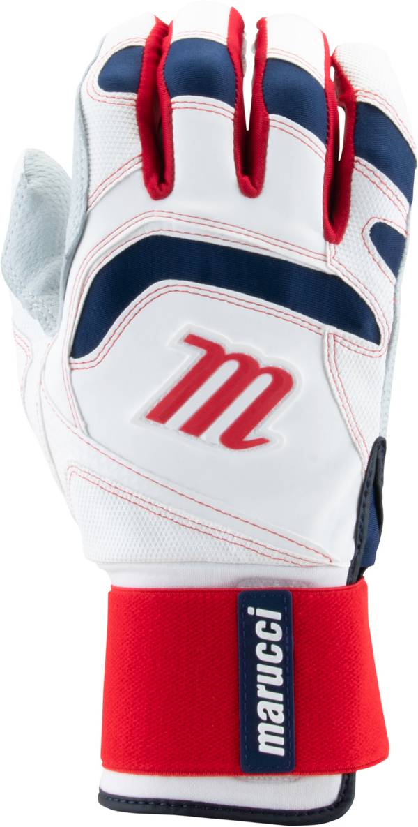 マルッチ メンズ バッティンググローブ Marucci Adult Signature Full Wrap Batting Gloves - Red/White/Navy