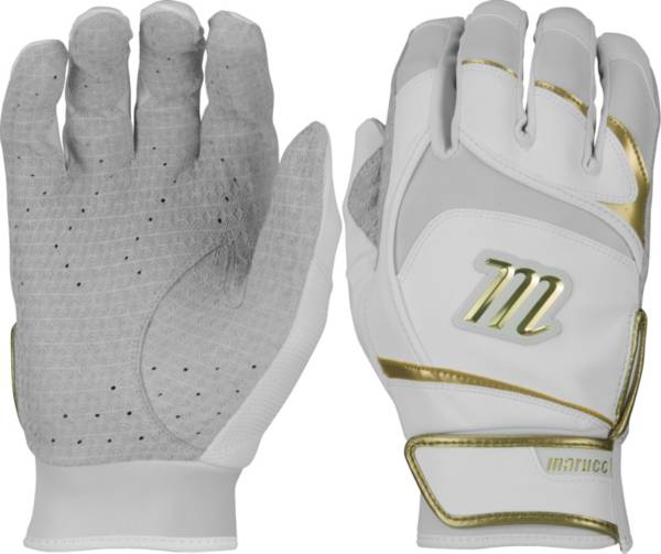 マルッチ メンズ バッティンググローブ Marucci Adult Gold Signature Series Batting Gloves - White/Gold