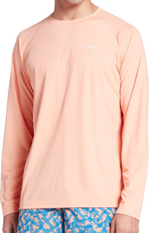 フィールドアンドストリーム メンズ Tシャツ 長袖 ロンT Field & Stream Men's Heathered Long Sleeve Tech T-Shirt - Papaya Punch