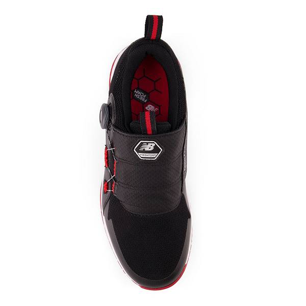 ニューバランス メンズ ゴルフシューズ New Balance Men's Fresh Foam Pace Spikeless BOA Golf Shoes - Black/Red_2