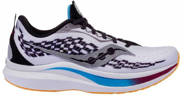 サッカニー メンズ ランニングシューズ Saucony Men's Endorphin Speed 2 Running Shoes - White/Black